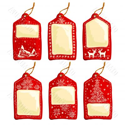 set of christmas tags