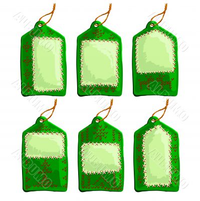 set of christmas tags