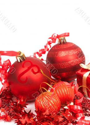 Red Christmas baubles