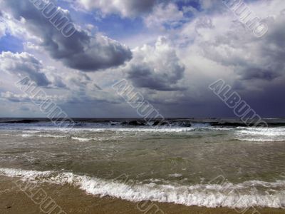 clouds over the sea shore