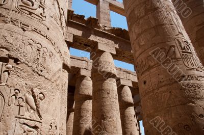 Ð¡olumns ancient temple with old hieroglyphs
