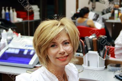 Portrait of pretty blond woman