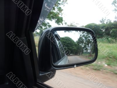 Car side mirror view