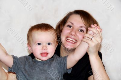 Portrait of happiest mother and baby