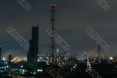 The Ð¡hemical plant at night