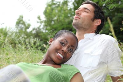 portrait of a couple on the grass
