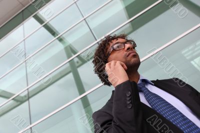 Man negotiating on phone