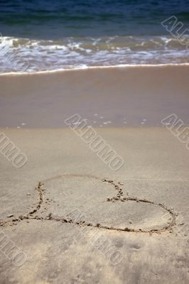 Heart on sand