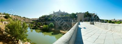 Beautiful bright panoramic view of Toledo, Spain