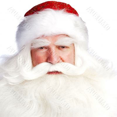 A traditional Christmas Santa Clause with staff isolated on whit