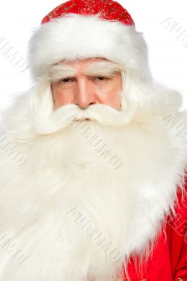 Santa Claus portrait smiling isolated over a white background