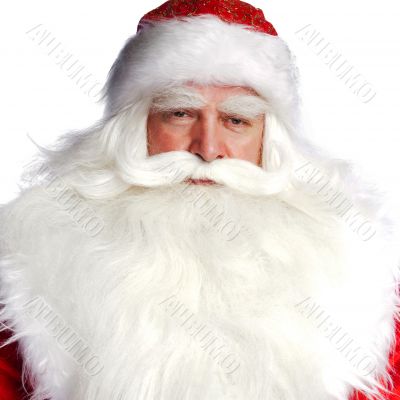 Santa Claus portrait smiling isolated over a white background