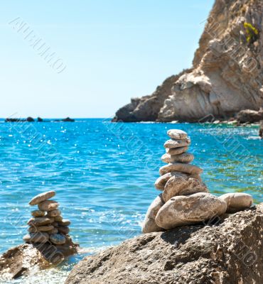 Bright view of Spanish coast line and beautiful clean mediterran