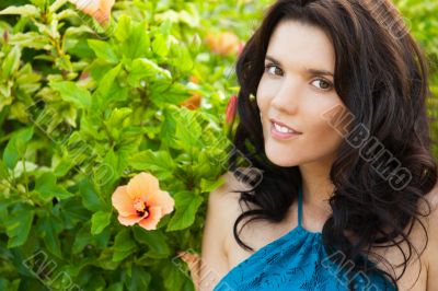 Portrait of sweet young woman enjoying at the park - Outdoor
