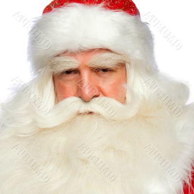 Santa Claus portrait smiling isolated over a white background