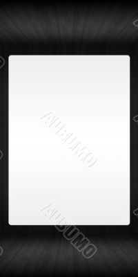 Creative wooden background. Blank white banner Inside a room