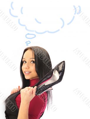 Closeup portrait of young pretty woman 