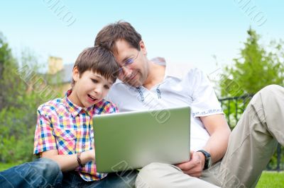 Closeup portrait of happy family