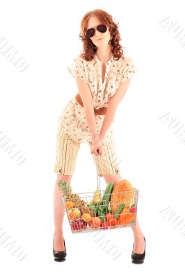 Closeup portrait of pretty caucasian woman wearing stylish cloth