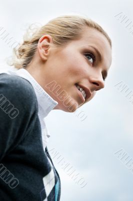 Portrait of a beautiful young lady smiling