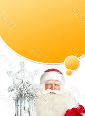 A traditional Christmas Santa Clause with staff isolated on whit