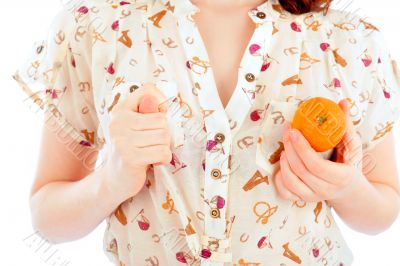 Closeup portrait of young pretty woman