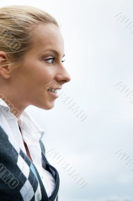 Portrait of a beautiful young lady smiling