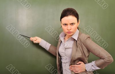 Closeup portrait of cute young woman