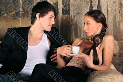 Fashion style photo of an attractive young couple