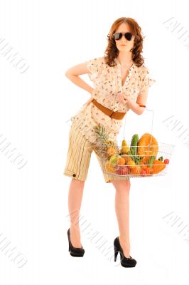 Closeup portrait of pretty caucasian woman wearing stylish cloth