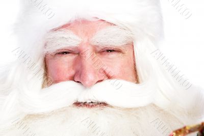 Santa Claus portrait smiling isolated over a white background
