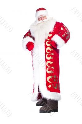 A traditional Christmas Santa Clause, full body isolated.