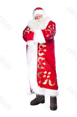 A traditional Christmas Santa Clause, full body isolated.