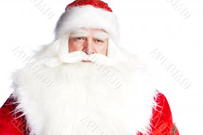 Santa Claus portrait smiling isolated over a white background
