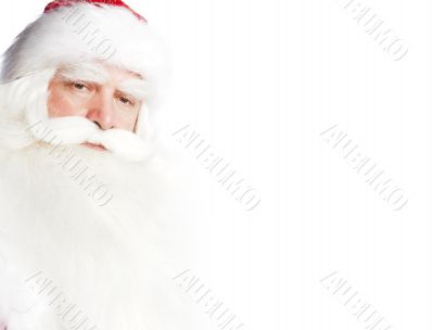 Santa Claus portrait smiling isolated over a white background