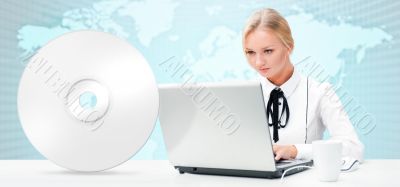 Portrait of happy young business woman 