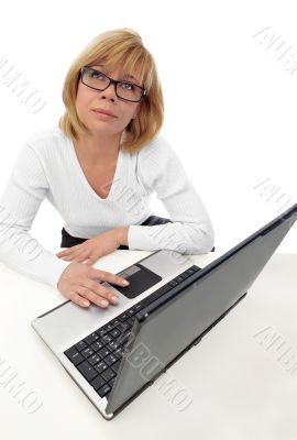 Beautiful happy and smiling business woman