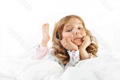 Closeup portrait of adorable little girl 
