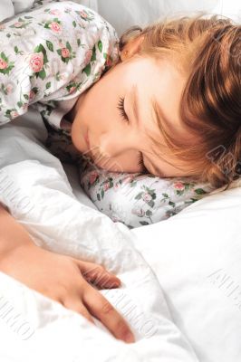 Closeup portrait of adorable little girl 