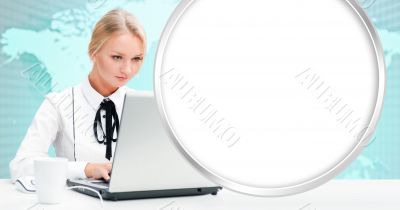 Portrait of happy young business woman 