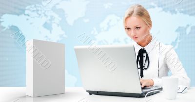 Portrait of happy young business woman 