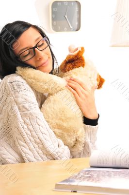 Closeup portrait of a young woman