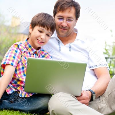 Closeup portrait of happy family