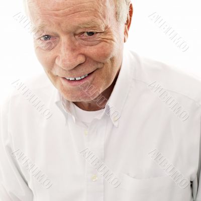 Handsome senior man . Isolated over white background