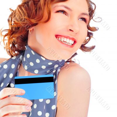 Portrait of the beautiful happy gir isolated on white background