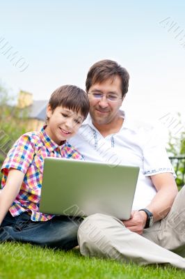 Closeup portrait of happy family