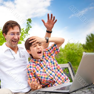 Closeup portrait of happy family