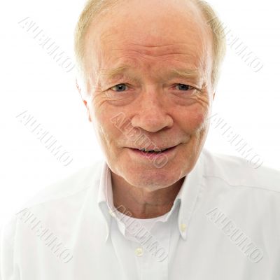 Handsome senior man . Isolated over white background