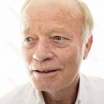Handsome senior man . Isolated over white background