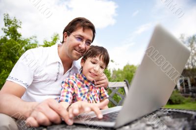 Closeup portrait of happy family